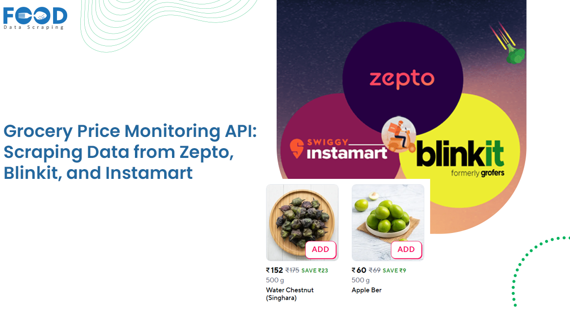 Grocery Price Monitoring API Scraping Data from Zepto, Blinkit, and Instamart